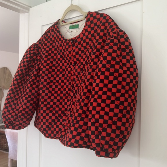 Clare V  Le Petit Puff Quilted Checkerboard Reversible Jacket - Picture 9 of 11